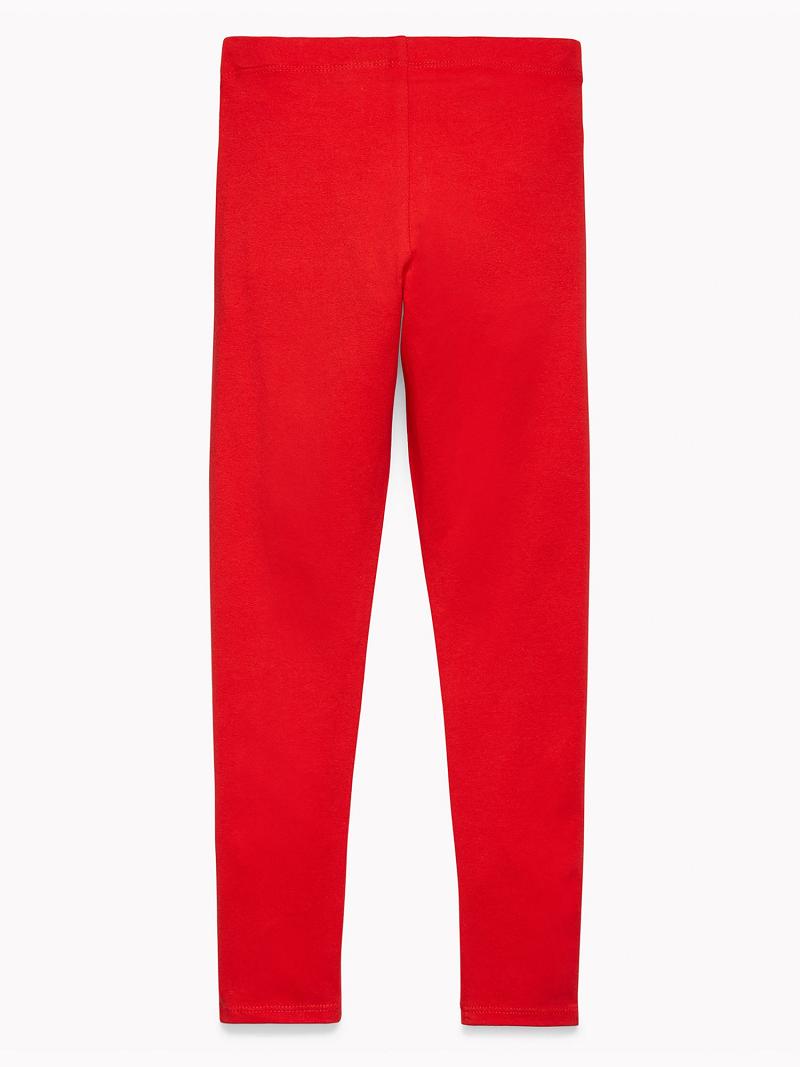 Lány Tommy Hilfiger Solid Leggings Piros | HU 1828EBC